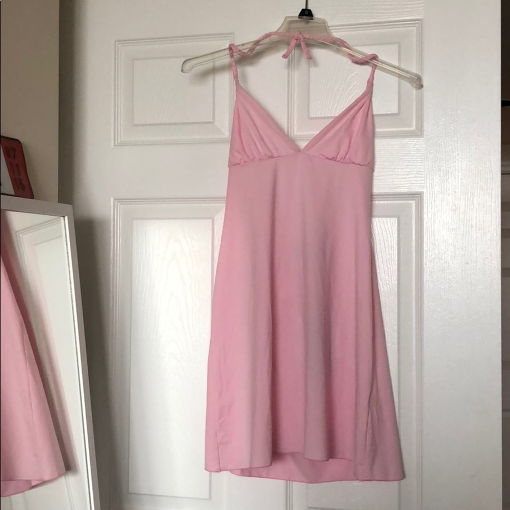 John Richmond | pink halter top swim dress coverup